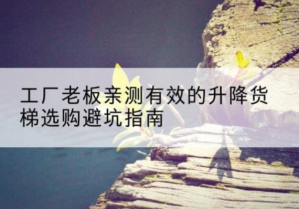 沙河口升降货梯怎么选-工厂老板亲测有效的升降货梯选购避坑指南